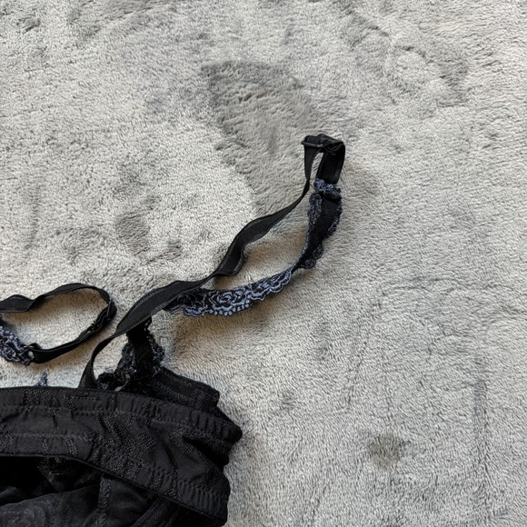 VTG Parfait Bra Womens 32C Floral Lace Mesh Embroidered Underwire Lingerie Bow - Picture 10 of 11